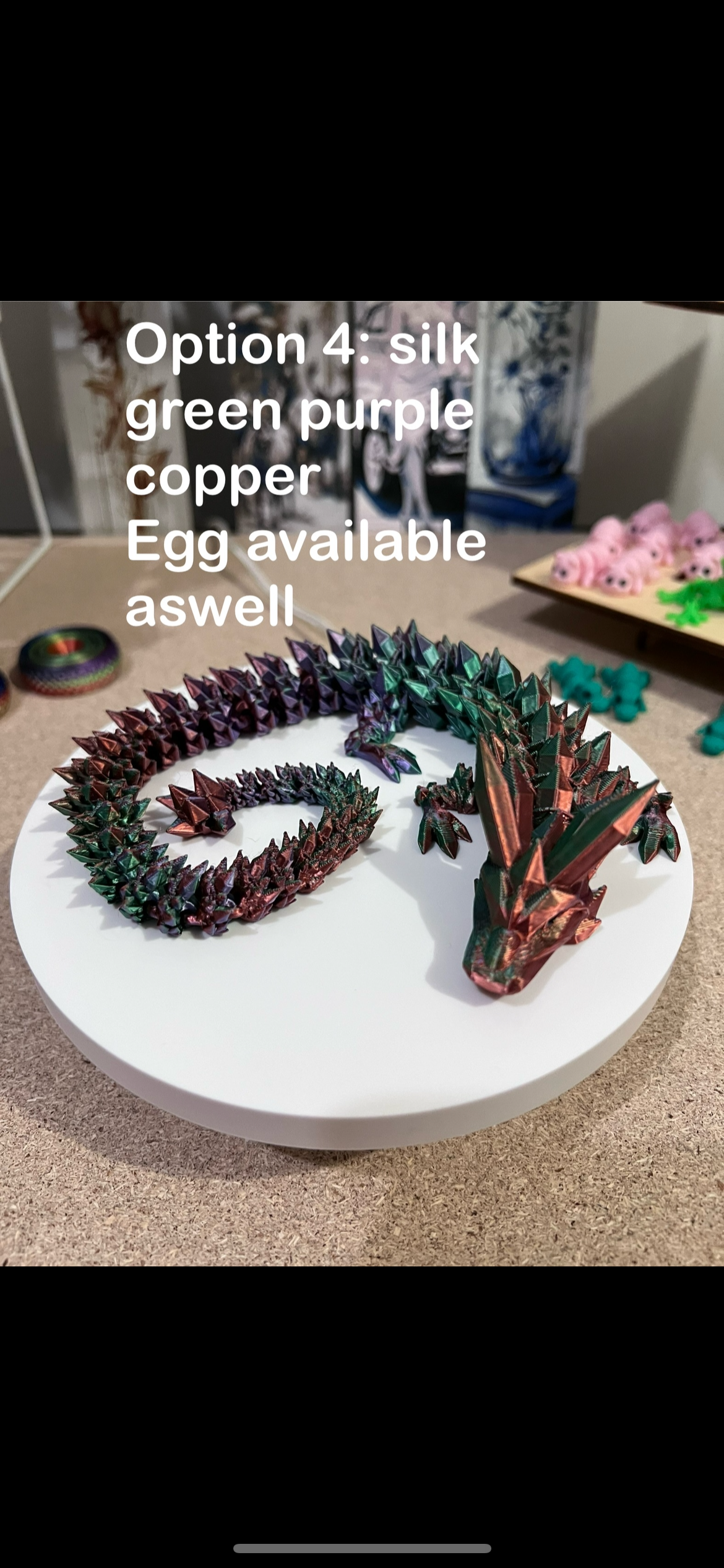 18-20in Articulating Crystal Dragon w/ Egg