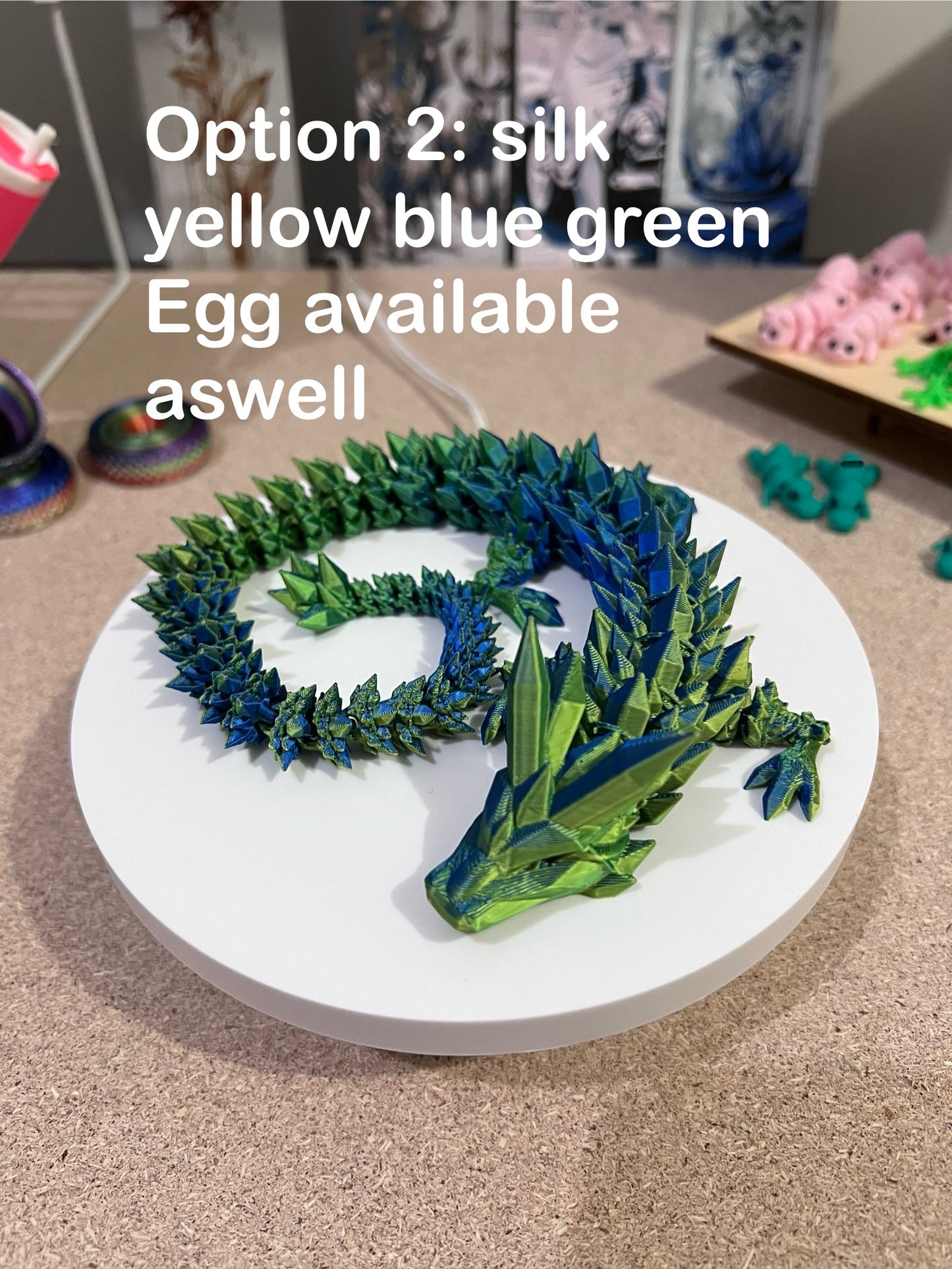 15 inch Articulating Crystal Dragon w/ Egg