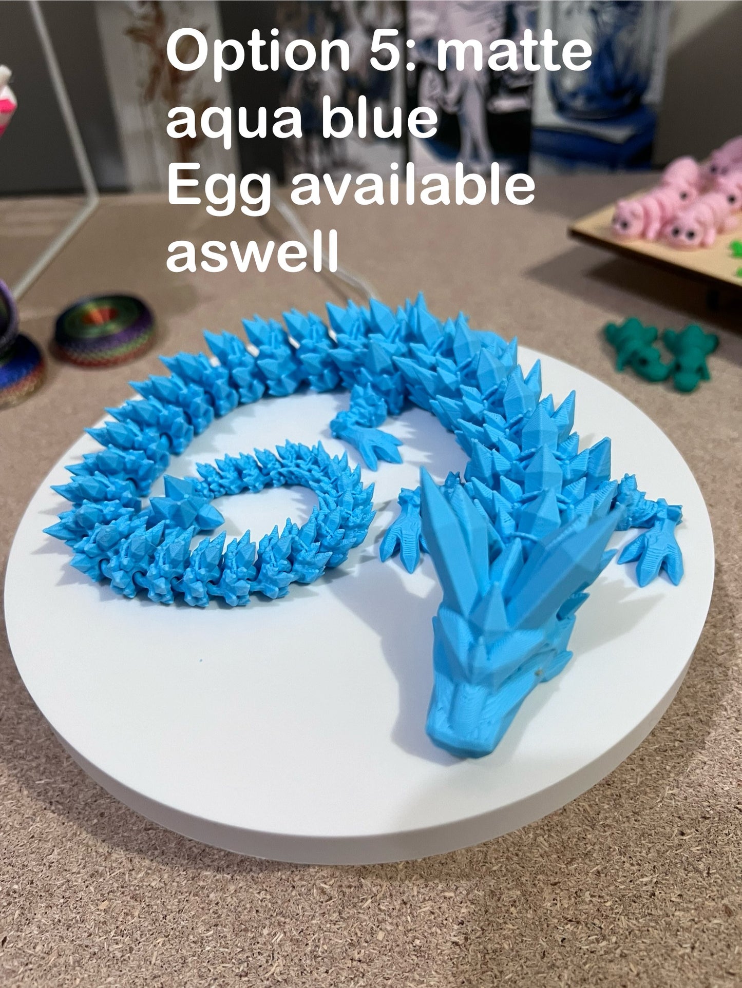 18-20in Articulating Crystal Dragon w/ Egg