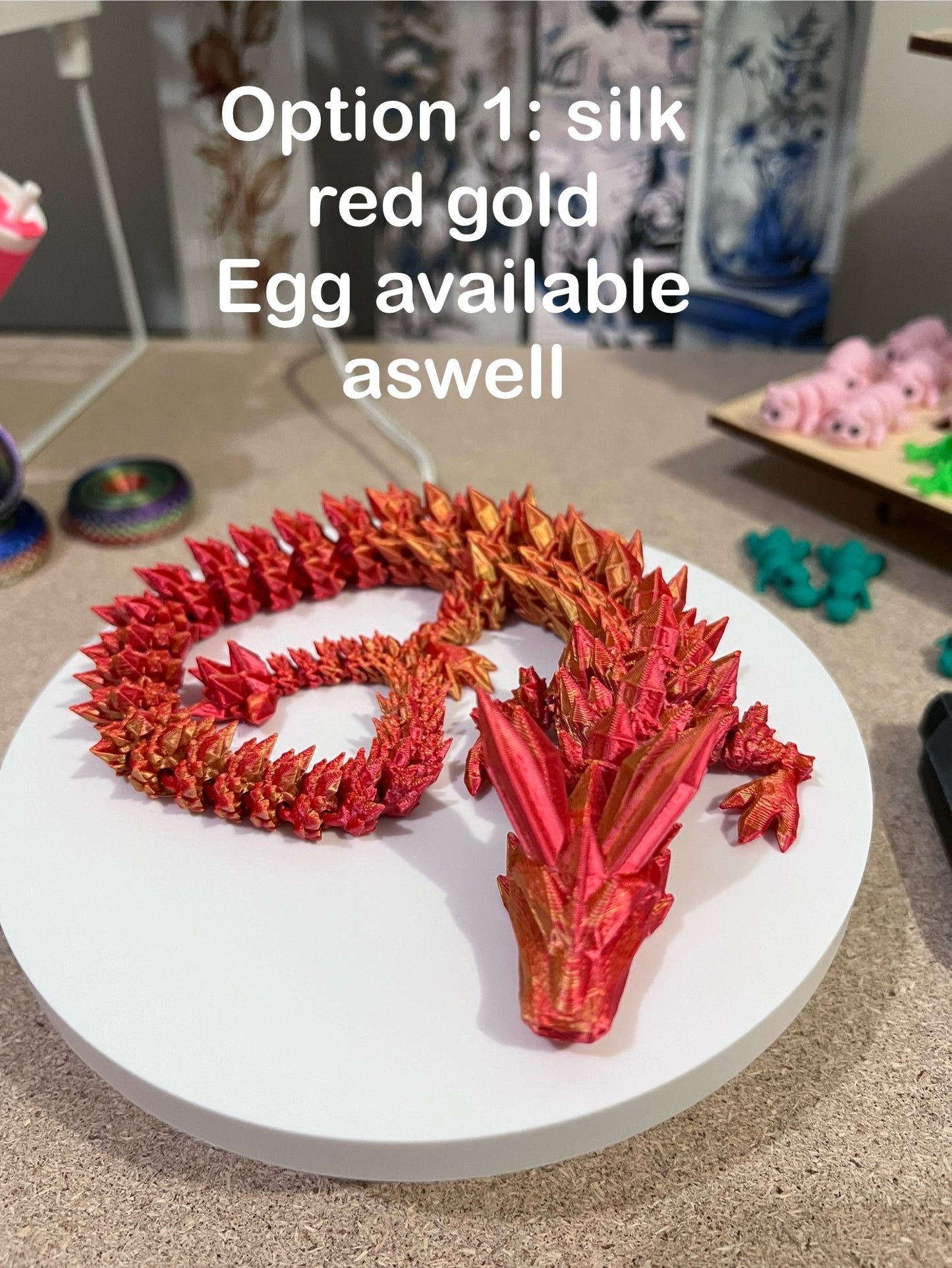 15 inch Articulating Crystal Dragon w/ Egg