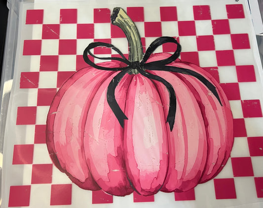 Checkered Pink Pumpkin