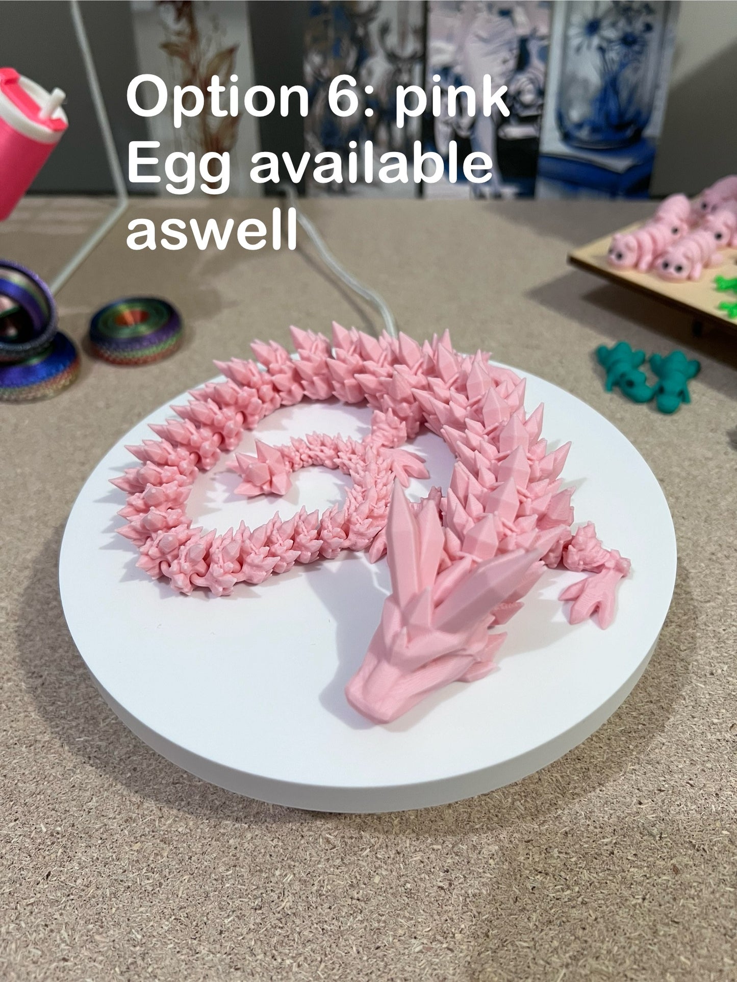 18-20in Articulating Crystal Dragon w/ Egg