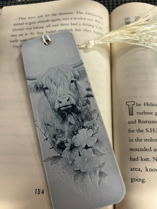 Floral Cow Bookmark
