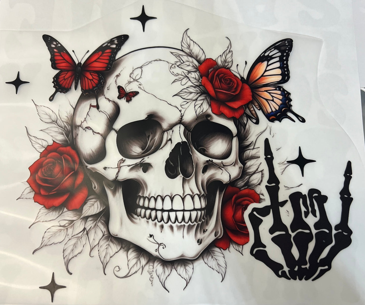 Skeleton/Roses/Butterlies